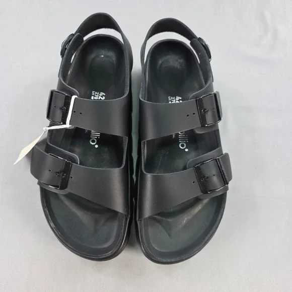 Papillio by Birkenstock Platform Sandals Adjustable Buckles Black EU 42 Men 9 - Picture 2 of 10